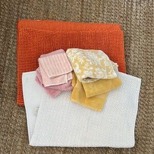 THRESHOLD orange white bath mats orange Colorful Home Accent Towel Set